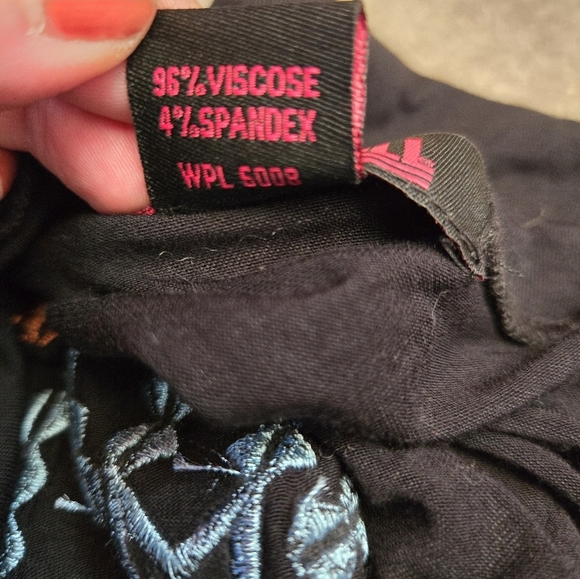 ROCK & ROLL COWGIRL Black Open Front Sweater with Colorful Embroidery Back.Small - Picture 11 of 13